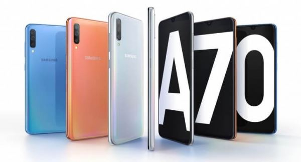 Samsung представила Galaxy A70 со сканером в дисплее и мощной батареей